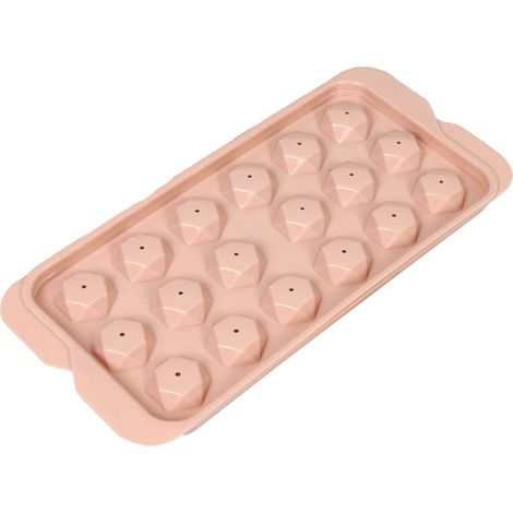 Moule à glaçons 18 alvéoles en PP rose - mini boîte stockage glaçons domestique pour chocolat gelée fait maison 1 pièce (1/4)