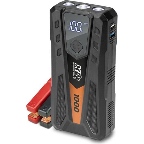 Booster Lithium - XLPT - 1000 - 6000 mAh - 22,2 Wh - 500A nominal / 1000A crête - 2 sorties USB 5V - Pinces et câble inclus