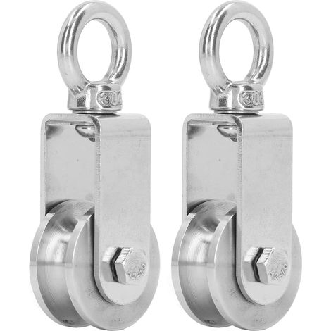 2 pièces roues de poulie de câble Rotation à 360 degrés rouleau de poulie en acier inoxydable intégré à double roulements (1/5)