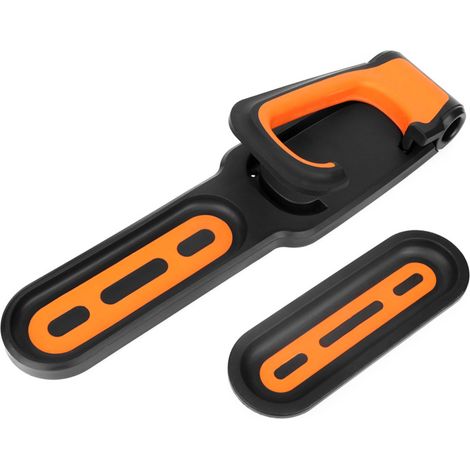 Support mural vertical pour vélo, facile à utiliser, support de rangement pratique pour vélos, adapté aux supports muraux de garage, noir/orange. (1/5)