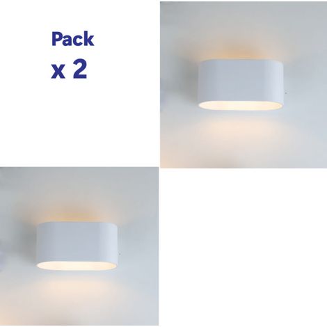 Lot d’appliques murales intérieures  aluminium blanc G9 éclairage haut bas