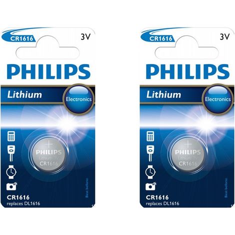 .2 Piles Philips CR1616.