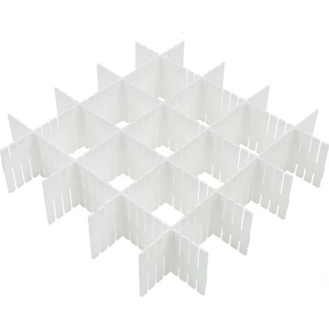 Set of 16 Drawer Dividers 32×7 cm – Modular, Cuttable and Adjustable Organizer – Storage for Underwear, Cosmetics, Office Supplies (1/5)