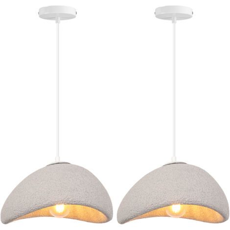 royaluxe- 2X Lustre Personnalisé Créatif D'Intérieur 30CM Plafonnier Rétro E27 Suspension Lustre Moderne Gris (1/5)