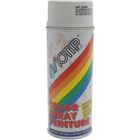 Bombe de peinture Motip Blanc brillant RAL9010/ 400ml M01600 auto