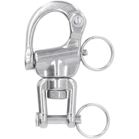 Mousqueton pivotant à ouverture rapide pour bateau à voile, en acier inoxydable 316.