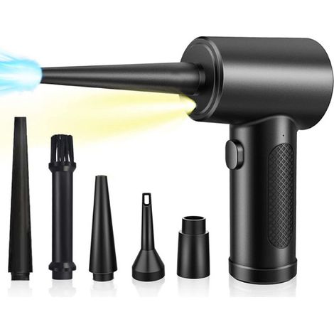 Souffleur D'air - 51000 Tr/Min - Batterie 6000 MAh Rechargeable - 3 Vitesses - Pour Ordinateur Voiture Objets Fragiles - 1 Pièce (1/5)