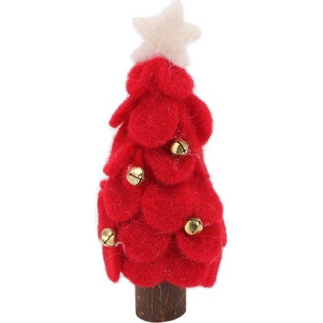 Weihnachtsbaumschmuck aus Wollfilz, der für festliche Stimmung sorgt und Platz spart, ideal für Schulen (Rot) (1/5)