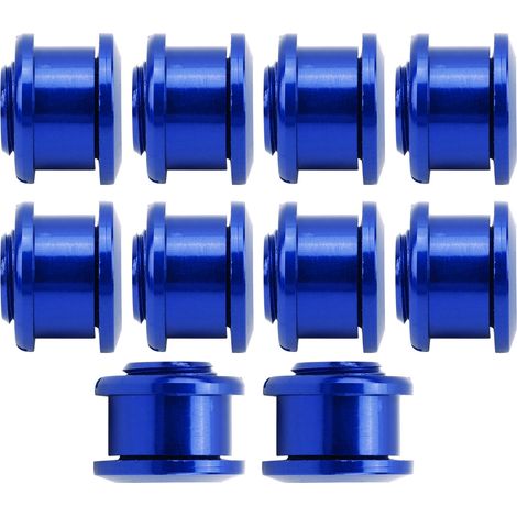 Lot de 10 vis de plateau de 4,9 mm pour VTT monovitesse, en alliage d'aluminium, bleues. (1/5)