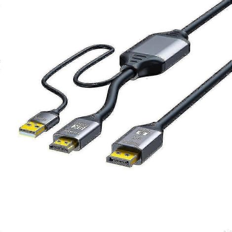 Câble adaptateur HDMI 2.1 vers DisplayPort 1.4 8K 30 Hz - Alimentation USB - Longueur : 1 à 3 mètres - SZRH AF 25-26 (1/3)