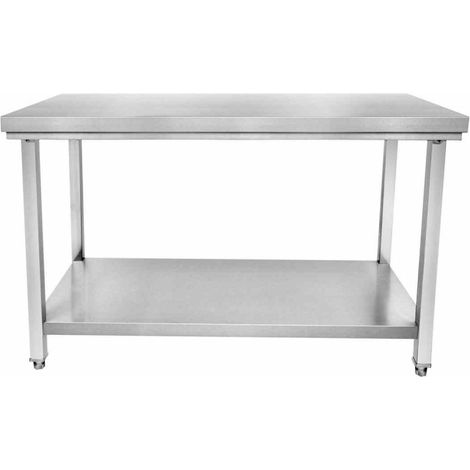 [PRODUIT RECONDITIONNÉ] Table inox - Largeur L (L=1210-1610mm) - Avec étagère basse