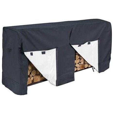 1 housse pour râtelier bois de chauffage, 8 ft, tissu 210D imperméable avec protection UV, rangement extérieur bois sec