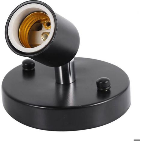 Douille E27 - Support Lampe Murale Rotatif 180° - Pour Éclairage Intérieur Maison Bureau - Noir (1/5)