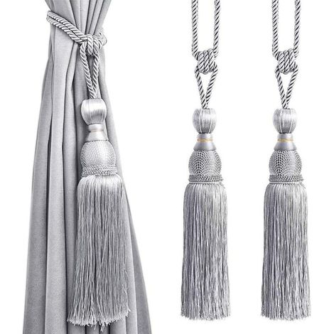 FOREHILL Tenda da tennis con filo d'oro, con pallina da appendere, con nappa per le orecchie, cinturino grigio argento 2 (1/5)