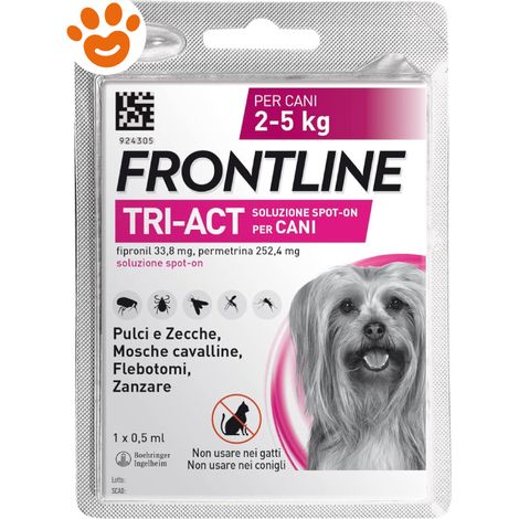 Frontline Dog Tri-Act (2-5Kg) 1 pipetta - Confezione 1 Pipetta - Antiparassitari CANE