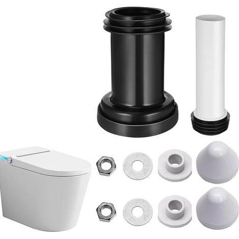 Kit de raccordement mural pour WC - Compatible avec différents tuyaux de raccordement de toilettes comme le modèle 152.426 46.1 - En PVC - Avec double joint pour toilettes suspendues et (1/5)