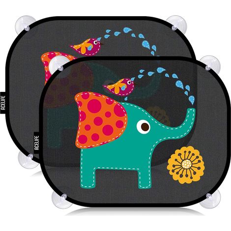Pare-Soleil Voiture Bébé avec Protection UV, Universel Pare Soleil Voiture Bébé 45x 35,5cm, Pare-Soleil pour Vitres Latérales Auto,Pare-Soleil pour Enfant avec Sac de Rangement fourni -2 Pièces (1/5)