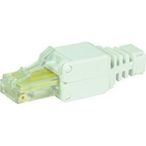 Connecteur Rj45 Utp Cat 5e - Montage Sans Outils - Compatible Câble Rond 5 3 Mm - Conducteur Awg 24 À 26 - Plaqué Or - Blanc - Lot De 10