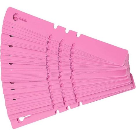 100 Stück Pflanzenstecker aus Kunststoff, PVC-Blumenanhänger zum Aufhängen im Garten, Gartenanhänger, Pflanzenetiketten zur Pflanzenidentifizierung (rosa) (1/5)