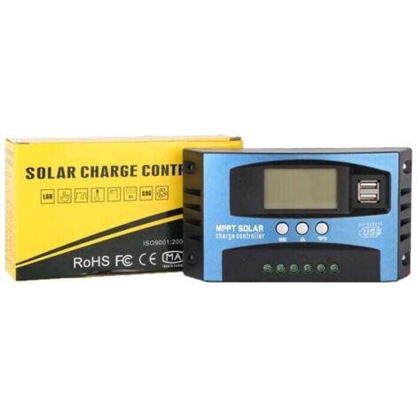 100A Solarladeregler, 12V 24V USB-Solarpanel-Regler, intelligenter Batterieregler mit LCD-Display (100A)