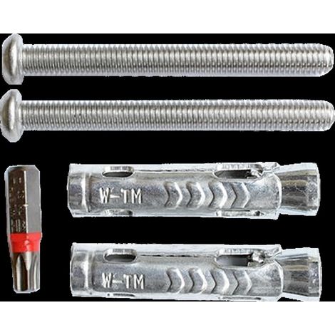 Système de fixation KWC, HEAVY DUTY, 2 vis, 2 chevilles grand format, embout (1/2)