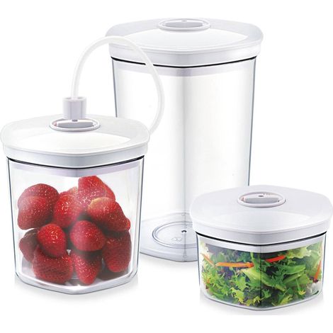 Caso Ensemble de contenants sous vide transparent gris (1/5)