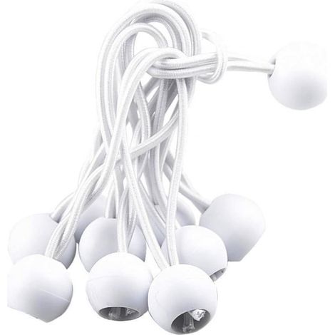 Tendeurs élastiques en paquets de 75 Cordes élastiques avec boules Cordes élastiques élastiques Boules élastiques pour tentes, chapiteaux, bannières et bâches
