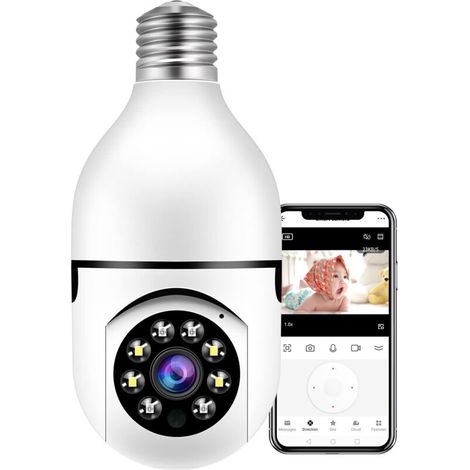 Caméra De Surveillance WiFi PTZ 360° 1080P Avec Vision Nocturne Suivi Automatique Audio Bidirectionnel Et Application Pour Intérieur Modèle WH-1