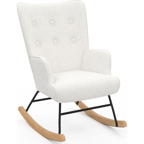 Skandinavischer Stoffsessel IVAR mit Boucle-Wippe in Beige