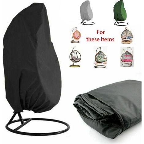 Housse de Fauteuil Suspendu Jardin Rotin Osier Fauteuil Suspendu Imperméable Housse Housse de Protection pour ufs Chaise résistant à l'eau et à la poussière - 190 X115cm (Noir) (1/5)
