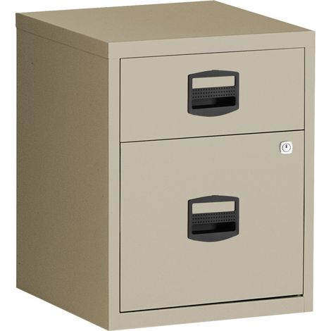 [JAMAIS UTILISE] Caisson de Bureau Mobile MTI 2 Tiroirs 52x41x40cm Beige - CS2T