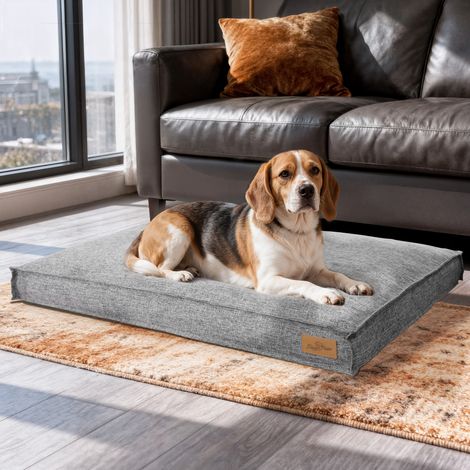 BingoPaw Orthopedic Dog Bed Premium Comfort Foam Filled Crate Pet Mattress Restful Sleep - Grey Large 88.5x59.5x10cm