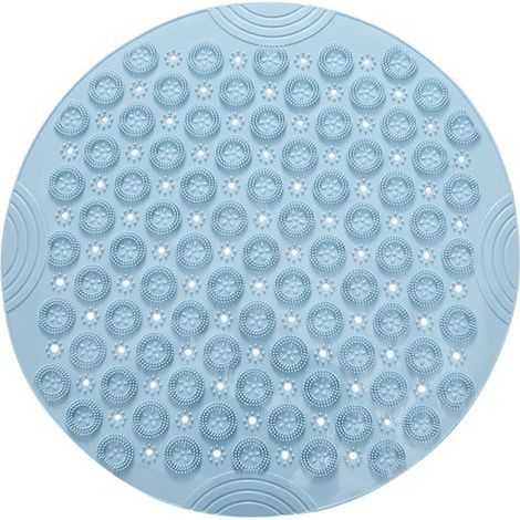 PVC Tapis de Bain de Massage Rond Tapis Douche Antidérapant Tapis de Salle de Bain Tapis de Douche Lavable en Machine Tapis de Baignoire,55x55cm,Bleu (1/5)