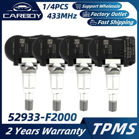 (1 pièce) 52933-F2000 52933F2000 Capteur pneumatique pour véhicule, manomètre de pression d'air, compatible avec Kia Nitro, Optima, Hyundai Elantra, Ioniq, Kona, Grandeur, K5 et i30 (433 MHz). (1/5)