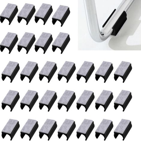 Packung mit 30 Kunststoff-Bodenschonern für Stuhlbeine mit Filzgleitern, U-förmigen röhrenförmigen Bodenschonern, Anti-Rutsch-Spitzen (18 mm, schwarz) (1/5)