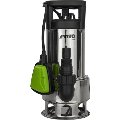 Pompe de relevage Eaux usées 1100W Corps INOX Pompe immergée Egouts Caves VITO (1/4)
