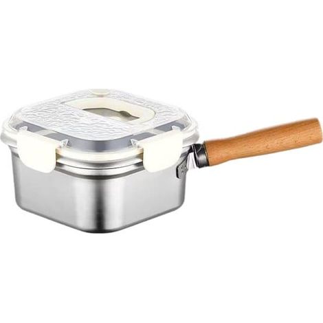 Friteuse - Friteuse en acier inoxydable - Friteuse carrée avec panier et couvercle - Friteuse portable avec poignée et filtre à huile - Friteuse multifonctionnelle (1/5)
