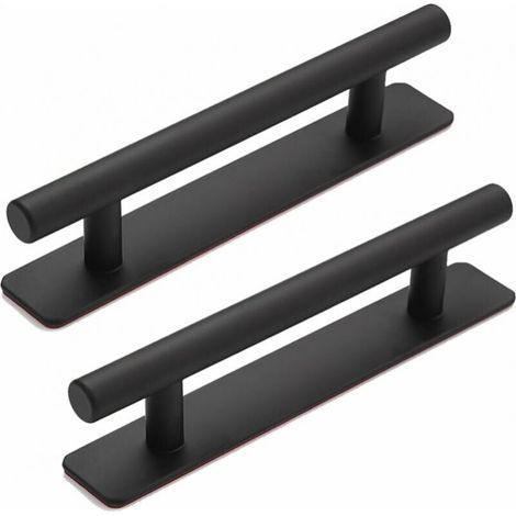 15cm Self-Adhesive Straight Tube Door Handle, 2 Pieces Aluminum Alloy Furniture Handle Punch-Free Handle for Sliding Barn Door, Windows, Cabinets (1/4)