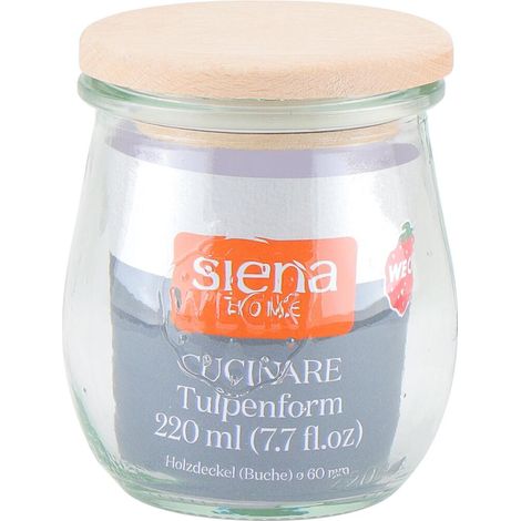 Tulpe-Glas "Cucinare" HD 220 ml Weck-Glas, Buchenholz (1/3)