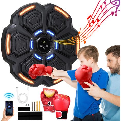 Randaco Máquina de Boxeo Musical Inteligente con Luz LED Guantes de Boxeo Bluetooth Inteligente de Velocidad Ajustable (1/5)