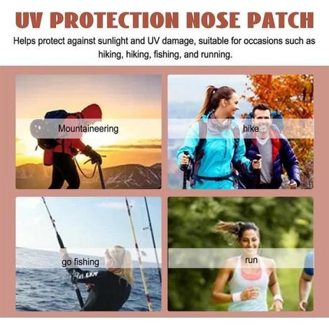 Autocollant Protection Solaire Nez - Tissu Coton - Filtre UV 50+ - Pour Activités Extérieures - 48 Pièces (1/4)