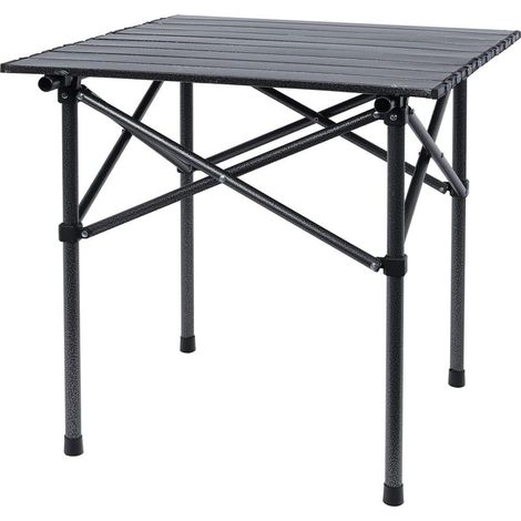 TrAdE Shop Traesio - Tavolo Pieghevole Da Esterno Portatile Da Campeggio Giardino Balcone Pic Nic Nero 632833 - (1/5)