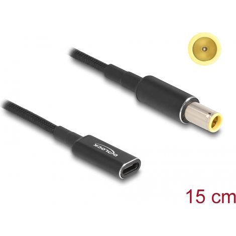 Delock Cable adaptador para cable de carga de ordenador portÃ¡til USB Type-Câ¢ hembra a IBM 7,9 x 5,5 mm macho 15 cm