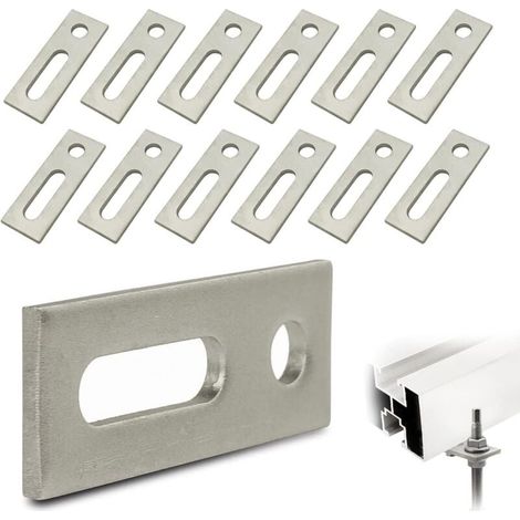 12 Pièces Fixation Panneau Solaire Boulon Plaque D'adaptation, M12 Acier Inoxydable Fixation Pied de lit Boulon, pour Support Panneau Solaire (1/4)