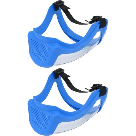Masque de Protection Réutilisable Enfant avec Filtres Coton, 2 Pièces Bleu et Blanc (1/5)