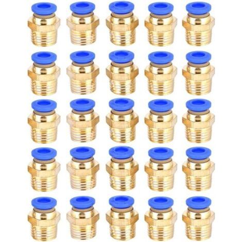 Lot de 25 raccords rapides G1/4 pc6-02 pour tuyau et outils pneumatiques (1/5)