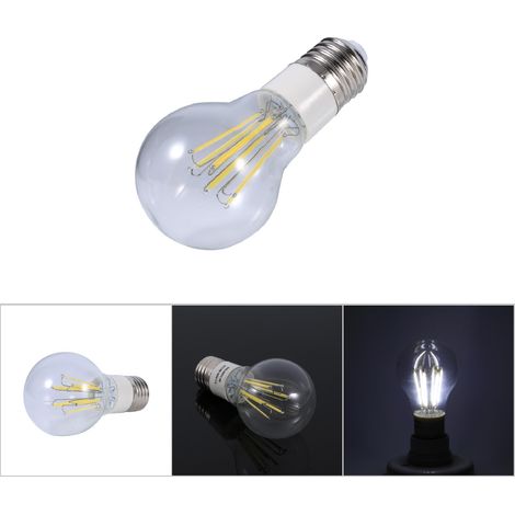 E27 12V 6W COB-Filament-LED-Lampe, Kaltweiß, 360° Abstrahlwinkel, Nicht dimmbar - Transparentes PC, Aluminium (1 Stück) (1/5)