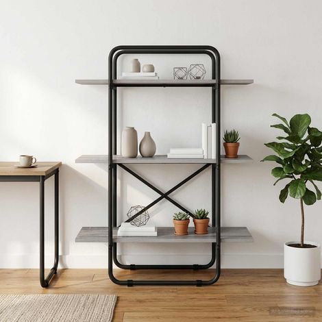 vidaXL Étagère 3 niveaux 60 x 35 x 105 cm PB Sonoma gris (1/5)