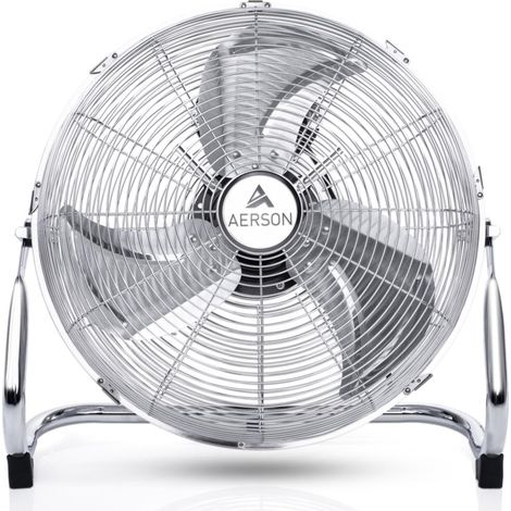 AERSON Bodenventilator 30cm Chrom Windmaschine 45W Tischventilator Ventilator Standventilator