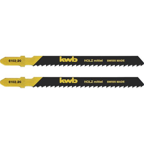 kwb 610220 Stichsägeblätter, Holzbearbeitung, spezieller Einstichzahn, HCS, 2 x mittel 2 St. (1/3)